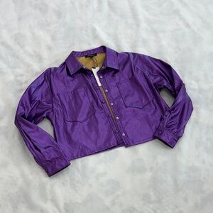 Vibrant Purple Leather Jacket for Women